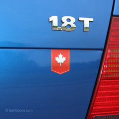 Canadian Maple Leaf car sticker tailribbon on a VW Jetta