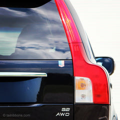 American Flag car sticker on a Volvo