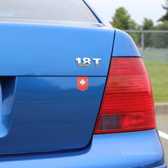 Canada Maple Leaf Flag car sticker tailribbon on a VW Jetta