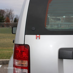Canadian Flag car sticker tailribbon on a Jeep Liberty