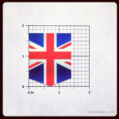 Flag of United Kingdom car sticker dimensions