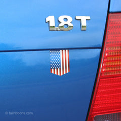 United States Flag car sticker on a VW